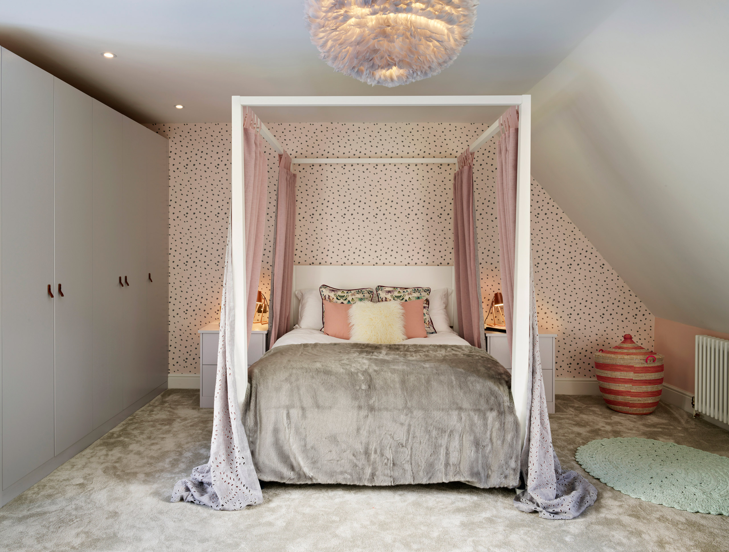 Painted bespoke wardrobes for childs bedroom by Chamber Furniture